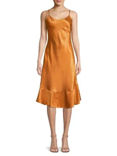 Joie Dalvin Leopard Jacquard Slip Dress In Copper