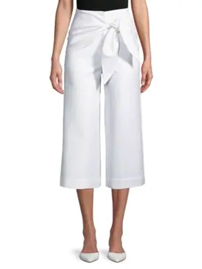 Tibi Compact Cotton Suiting Pants In White