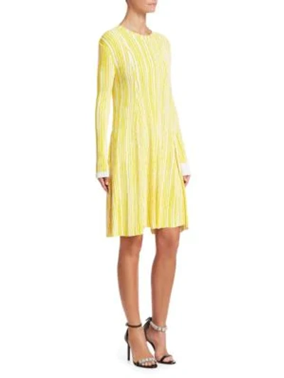 Calvin Klein Knit Crewneck Dress In Yellow