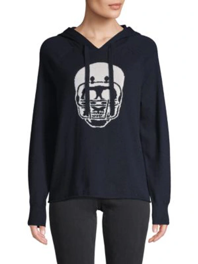 360 Sweater Skull Cashmere Hoodie In Navy