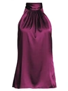 Ramy Brook Lori Tie Back Silk Blend Top In Merlot