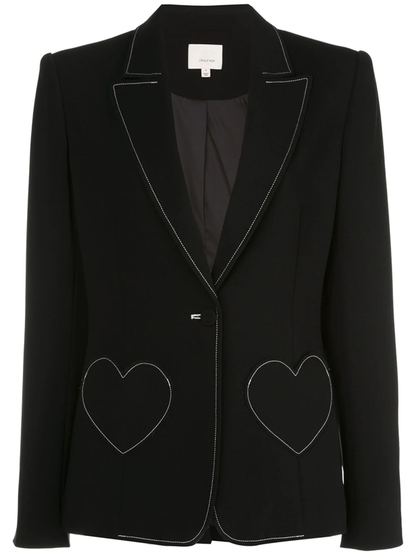 Cinq À Sept Women's Annie Heart Blazer In Black | ModeSens