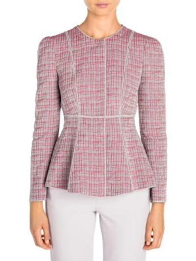 Giorgio Armani Graphic Print Seam Detail Jacket In Grey Coral