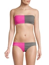 Pq Colorblock Bandeau Bikini Top In Hot Pink