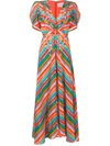 Saloni Lea Print Silk Maxi Dress In Multicolor