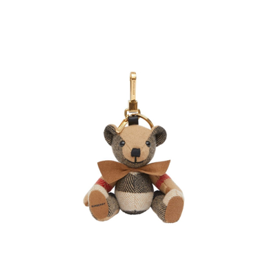 Burberry Thomas Teddy Bear Charm With Bow Tie In Archive Beige/grey