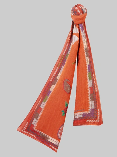 Etro Scarf Fil Coupe 70 X 200 In Orange