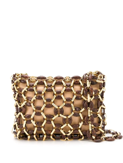 By Far Capria Chainlink-overlay Shoulder Bag In Neutrals