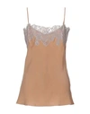 Gold Hawk Silk Top In Camel