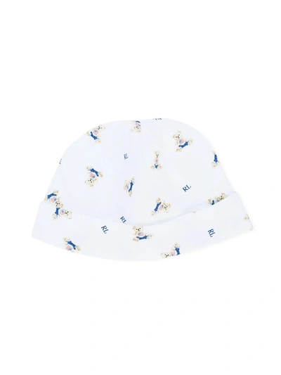 Ralph Lauren Babies' Bear Print Hat In White