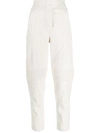 Stella Mccartney Leather-effect High-waisted Trousers In White