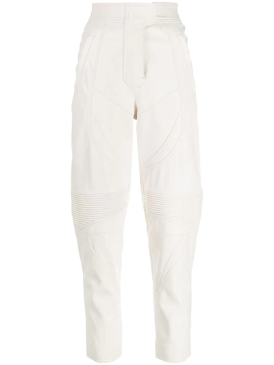 Stella Mccartney Leather-effect High-waisted Trousers In White
