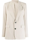 Ami Alexandre Mattiussi Half-lined Two Buttons Jacket In Neutrals