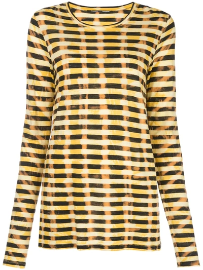 Proenza Schouler Striped Tie Dye Long Sleeve T-shirt In Bleached Marigold