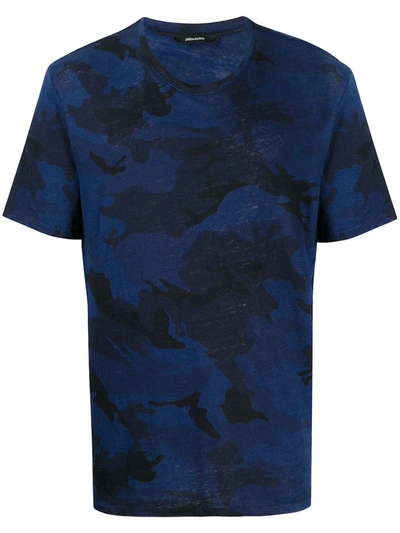 Zadig & Voltaire Camouflage Print T-shirt In Blue