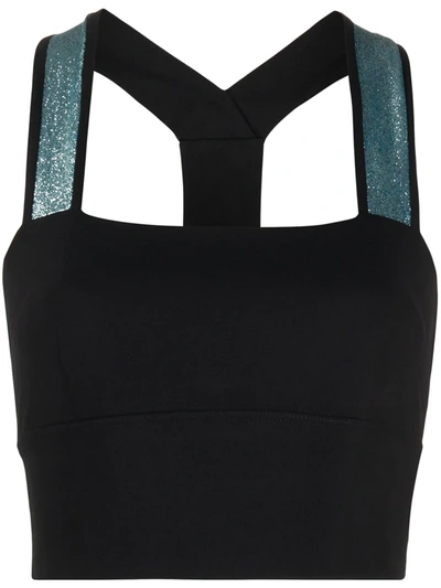 No Ka'oi Care Contrasting Strap Top In Black