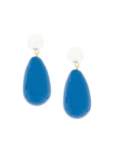 Eshvi Pearl Drop Earrings In Blue