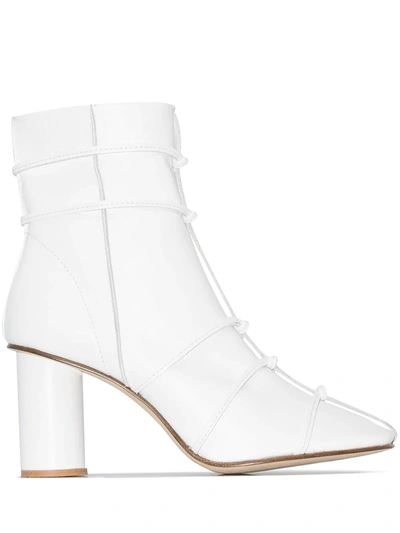 Materiel Knot Detail Ankle Boots In White