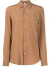 Aspesi Silk Button-up Shirt In Brown