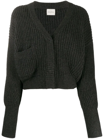 Le Kasha Monaco Cropped Cashmere Cardigan In Grey