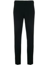 P.a.r.o.s.h Mid-rise Slim Fit Trousers In 013 Black