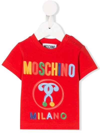 Moschino Babies' Logo Print T-shirt In Red