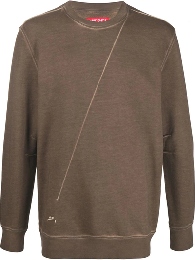 Diesel Red Tag X A-cold-wall* Oblique Stitched Sweatshirt In Brown