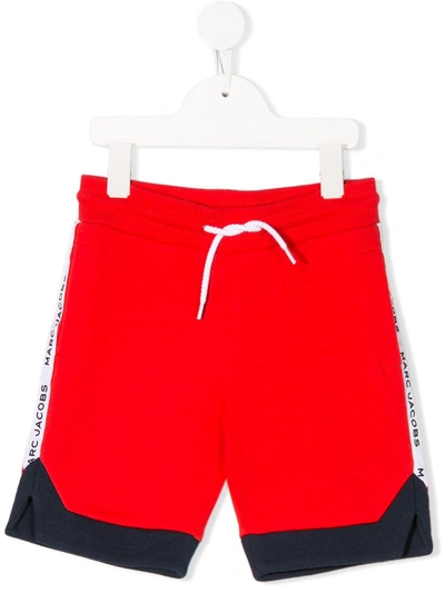 Little Marc Jacobs Kids' Drawstring Colour-block Shorts In Red