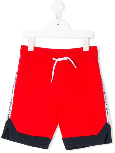 Marc Jacobs Kids' Drawstring Colour-block Shorts In Red