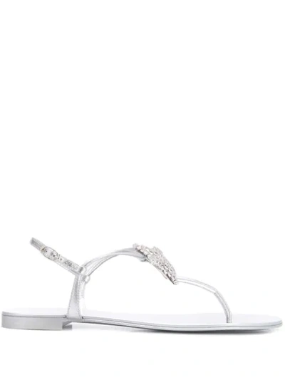 Giuseppe Zanotti Star Embellished Sandals In Silver