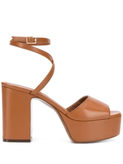 L'autre Chose Block Heel Sandals In Brown