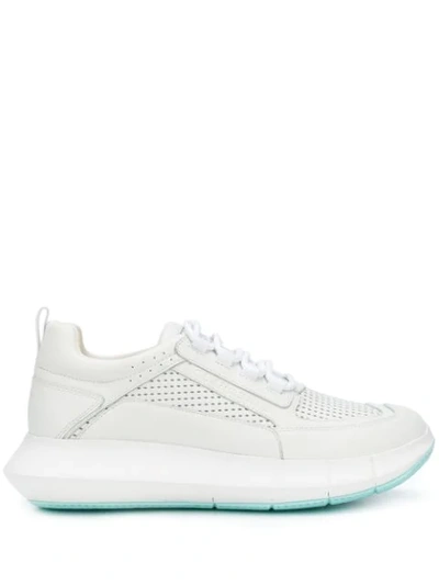 Robert Clergerie Perforated Low Top Trainers In White