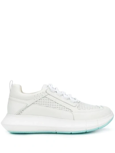 Robert Clergerie Perforated Low Top Sneakers In White