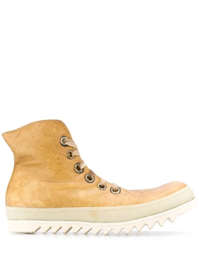 A Diciannoveventitre Ridged Lace-up Sneakers In Yellow