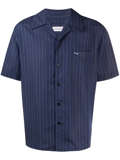 Ernest W Baker Pinstripe Bowling Shirt In Blue