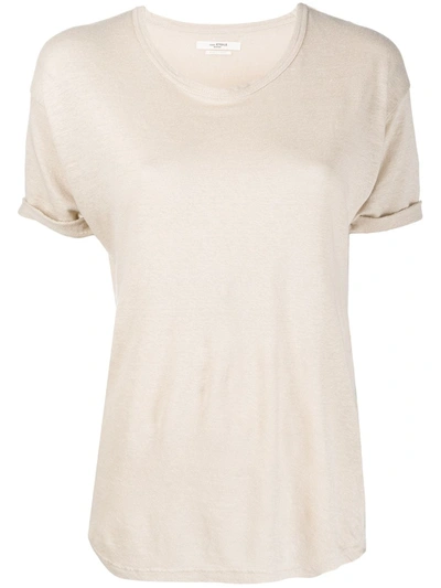 Isabel Marant Étoile Koldi Short-sleeve Linen T-shirt In Neutrals