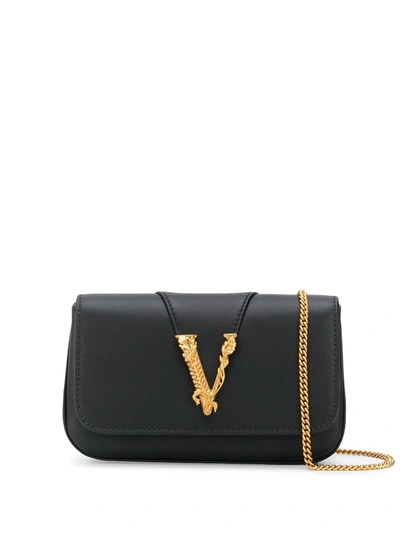 Versace Virtus Clutch In Black