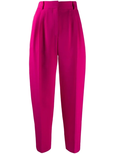 Alexander Mcqueen Pleated Tapered Trousers In Pink