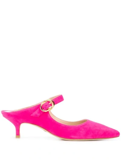 Stuart Weitzman Pointed Suede Mules In Pink