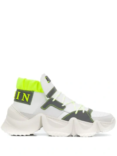 Philipp Plein High-top Colour Block Sneakers In White