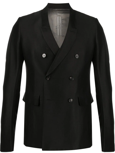 Rick Owens Double-breasted Blazer In Black
