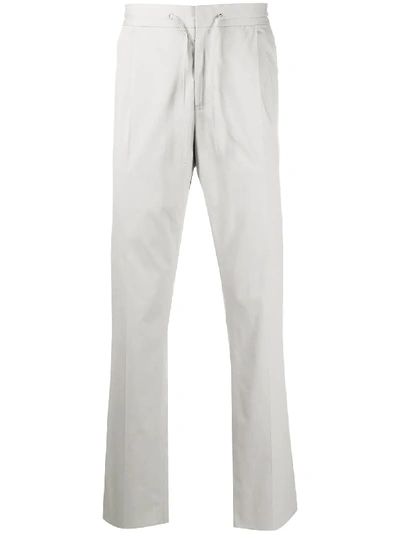 Brett Johnson Drawstring Chino Trousers In Grey