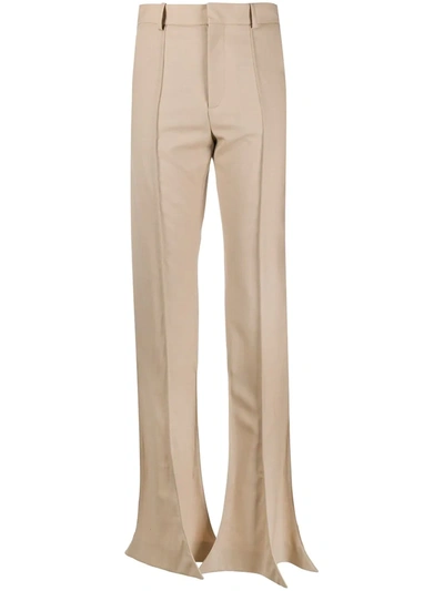 Y/project High-waisted Flared Trousers In Neutrals