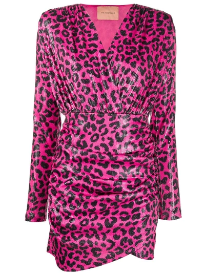 Andamane Colette Sequinned Leopard-print Dress In Pink