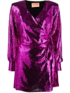 Andamane Carly Sequinned Wrap Dress In Pink