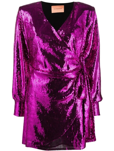 Andamane Carly Sequinned Wrap Dress In Pink