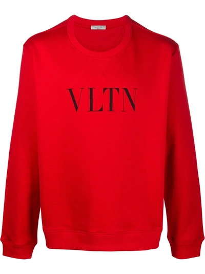 Valentino Vltn Print Sweatshirt In Red