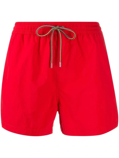 Paul Smith Drawstring Waist Swimming Trunks In Red