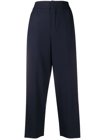 Chloé High-waisted Cropped Trousers In Blue
