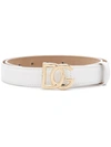 Dolce & Gabbana Dg Plaque Buckle Belt In White